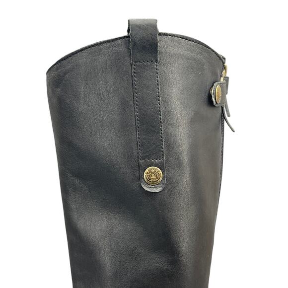 Sam Edelman Penny Black Leather Tall Back Zip Riding Boots Women 6.5M - Picture 8 of 16